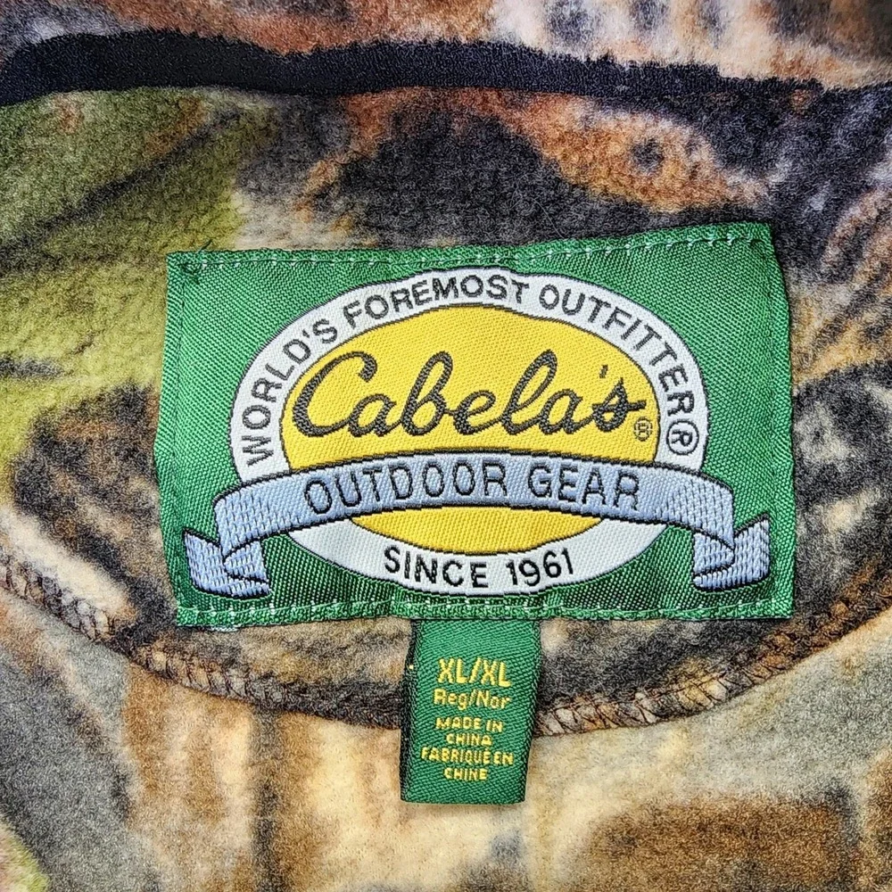 Cabela's‎ Mens XL Camo Full Zip Fleece Vest Hunting Outdoor Gear
